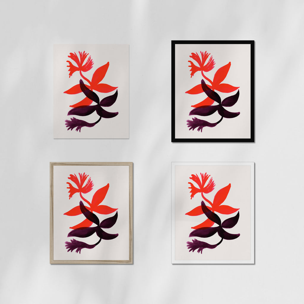 Fire Orchids Ink Fine Art Print