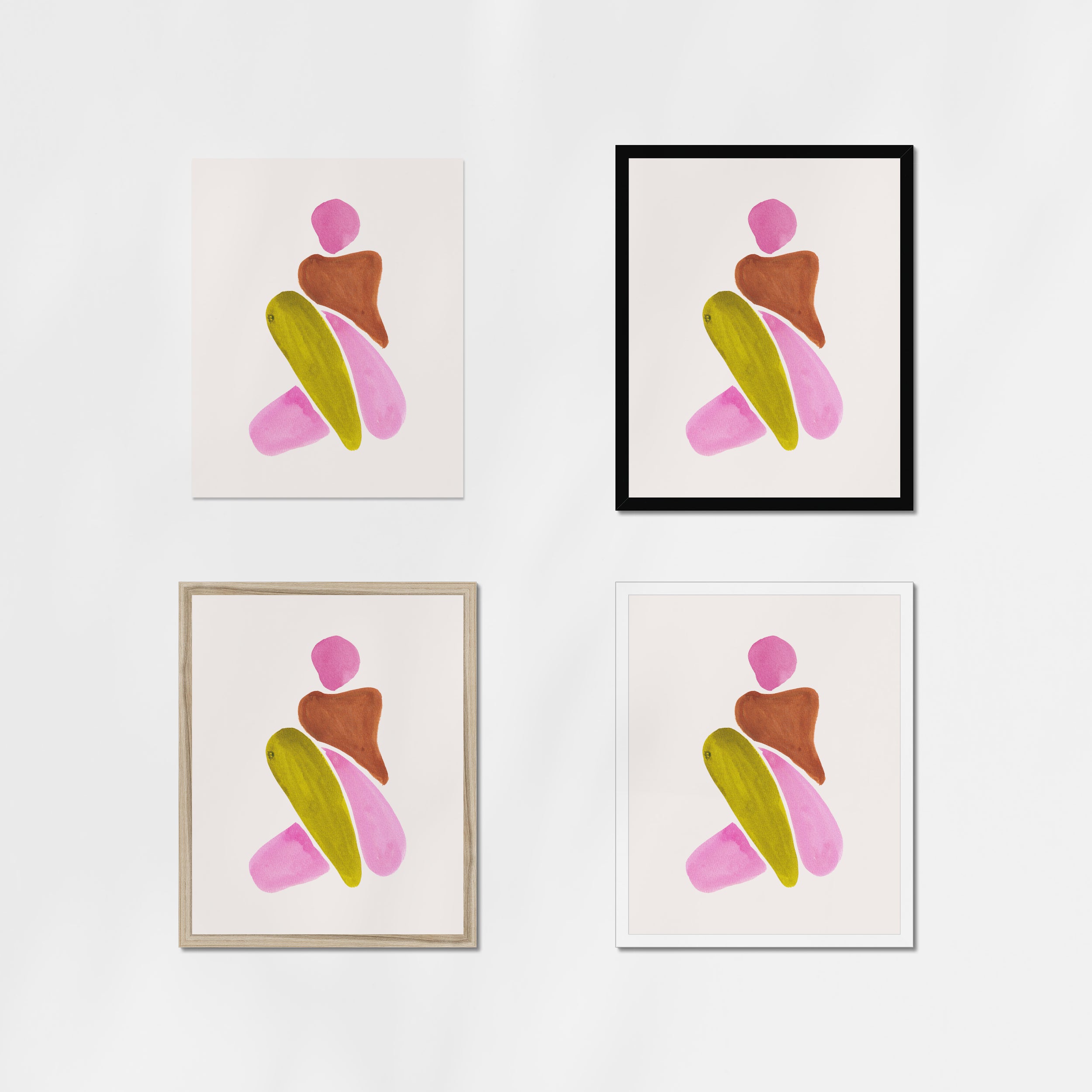 Ink Figurative Shapes Fine Art Print
