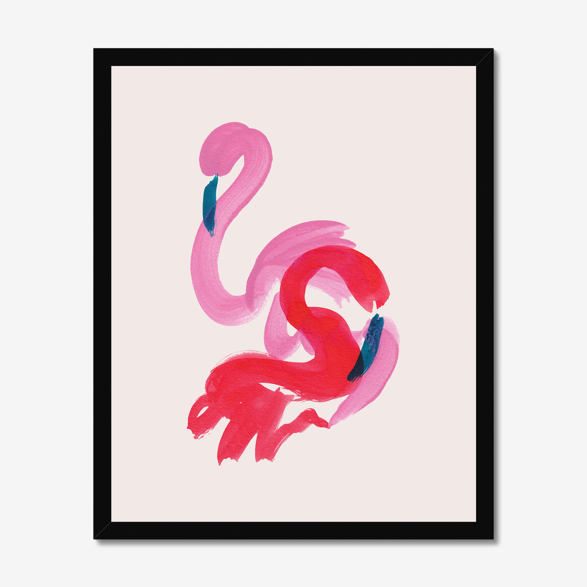 Ink Flamingo Pair Fine Art Print