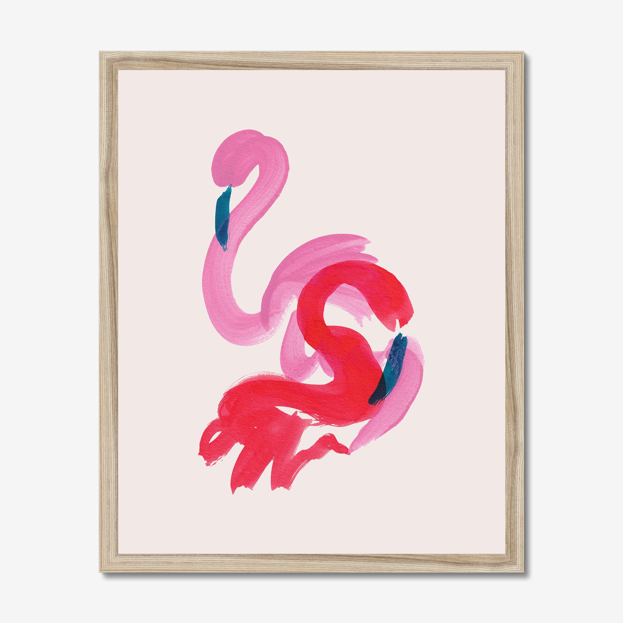 Ink Flamingo Pair Fine Art Print