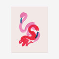 Ink Flamingo Pair Fine Art Print