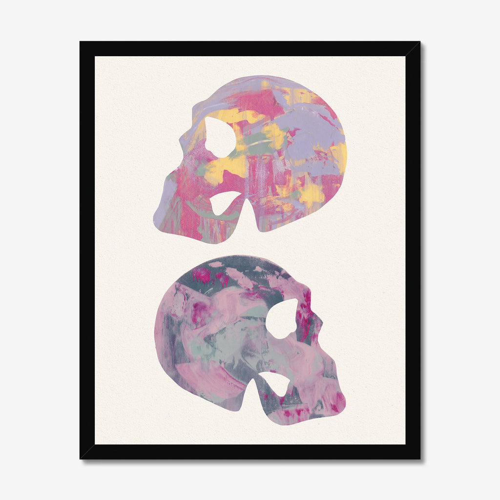 Skull Monotype Pair Fine Art Print