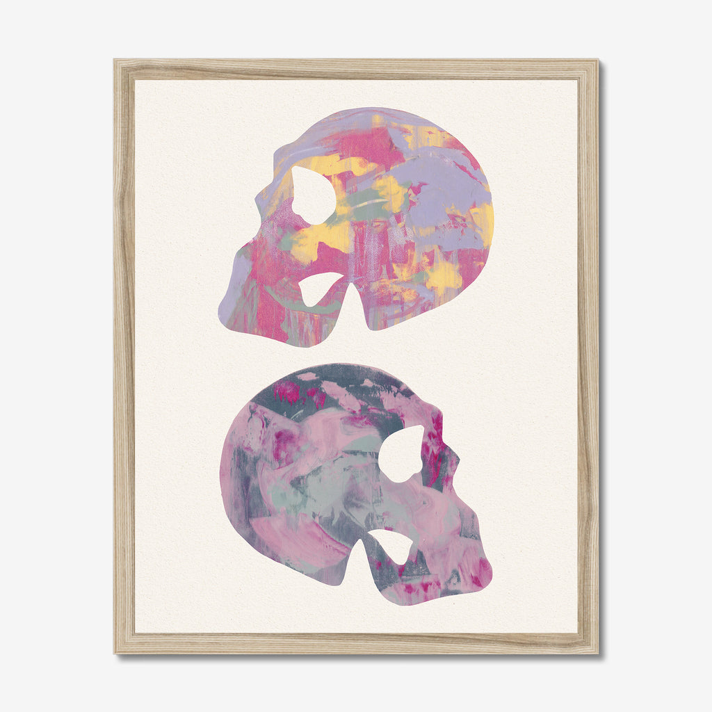 Skull Monotype Pair Fine Art Print